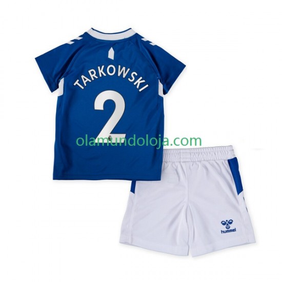 Camisola Everton James Tarkowski 2 Criança Equipamento Primeiro 2022-2023 Manga Curta